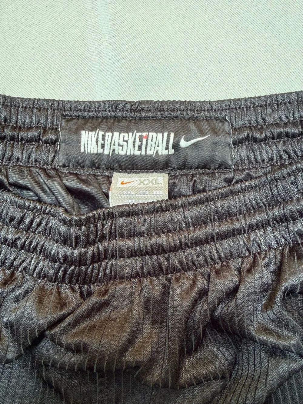 VNTG Nike Men's Black Basketball Shorts with White Piping